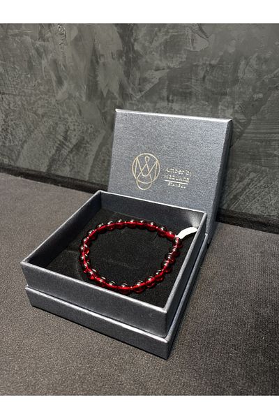 Amber by Mazukna Flexible and Free Cut Red Drop Bracelet - Youth and Adult, Certified