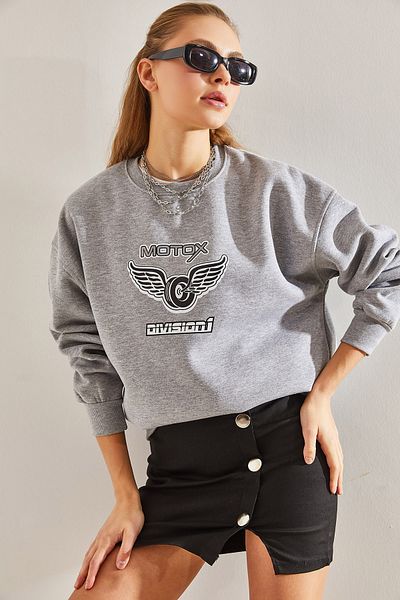 Bianco Lucci Dámska mikina s trojvláknovou potlačou Motox