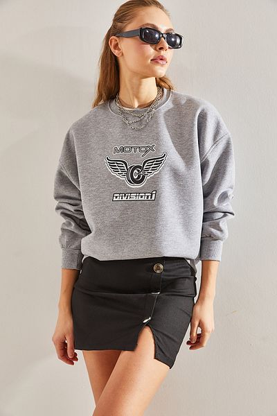 Bianco Lucci Dámska mikina s trojvláknovou potlačou Motox
