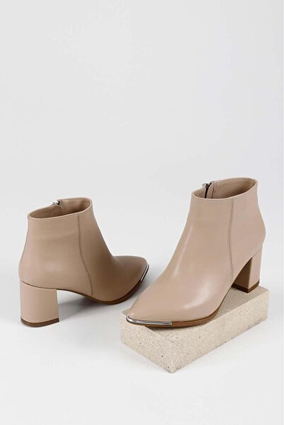 CanBambi Tay Tüyü Kürk Kauçuk Taban Klasik Topuklu Kışlık Su Geçirmez Bot Çiz...