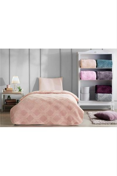 Özdilek Trendy Art Deco Cotton Candy Single Blanket with Bag