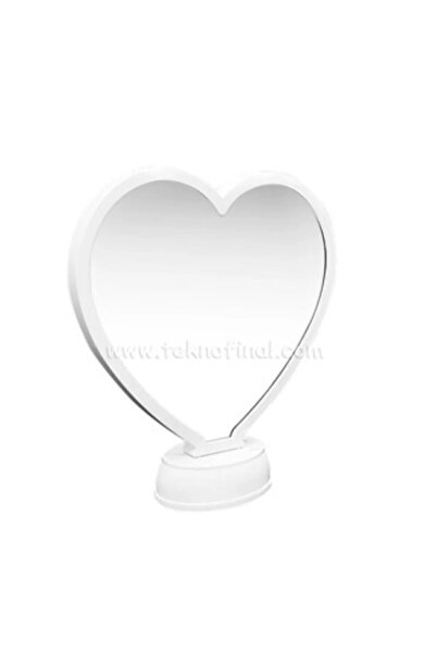 Jetcom Kişiye Özel Kalp Sihirli Ayna Fotoğraf Çerçevesi Renkli Fotoğraflı Kalp Şekilli Makyaj Aynası