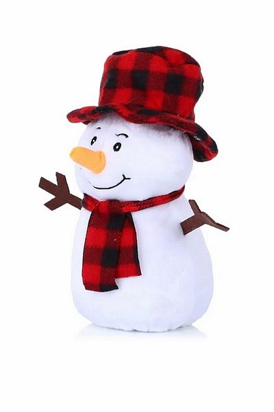 Şeker Adası Plush Snowman 25 cm and Pink Panther Cat 15 cm New Year's Winter Decorative Gift Ornament