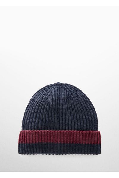 MANGO Kids Zweifarbige Strickmütze