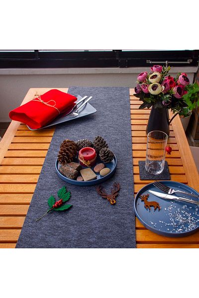 garaccu Quality Tablecloth Placemat Runner Anthracite 33x120 cm Dimensions