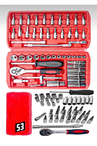 Genel Markalar Alman 1/4 Cırcırlı 53 Parça Lokma Anahtar Takımı Bits Uç Seti ...