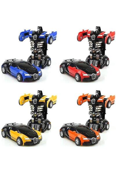 Numaca Oyuncak Robota Dönüşen Araba Bugatti Model Sert Plastik Otomatik Dönüş...