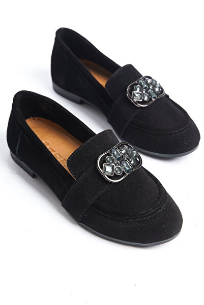 öz se shoes Crna Sa kamenčićima Sa detaljem kopče Antilop Baletanke