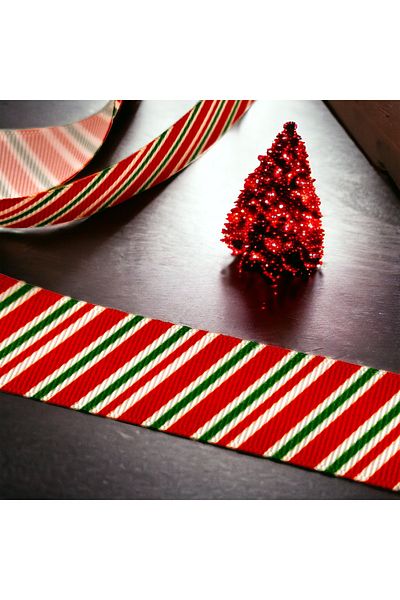 BukiroAtelier Christmas Ribbon - Pine Tree Patterned, 1 Meter Gift Package