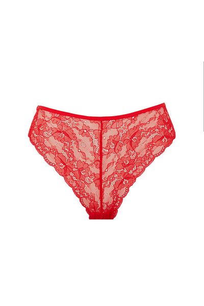 DeFacto Fall In Love Christmas Themed Red Lace Brazilian Slip Panties