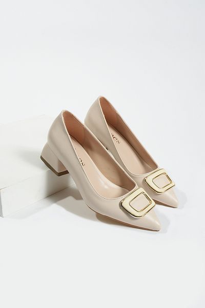 DUXAL SHOES Pantofi clasici cu toc bej cu cataramă