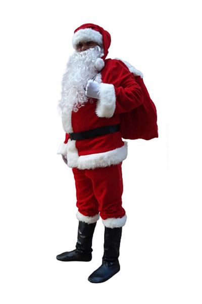 tahtakale marketi Santa Claus Outfit Luxury 8-Piece Full Set Adult Costume