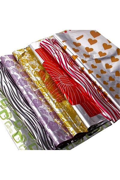 Ambalaj Evi Metalized Gift Bag Package 35x45 Colorful Gift Package with Self Tape 100 Pieces
