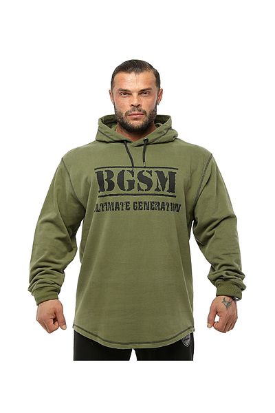 Big Sam Men's Sweatshirt Winter Oversize Hooded Khaki Fleece