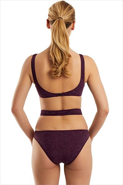AYYILDIZ 3035 Purple Zipped Swimsuit