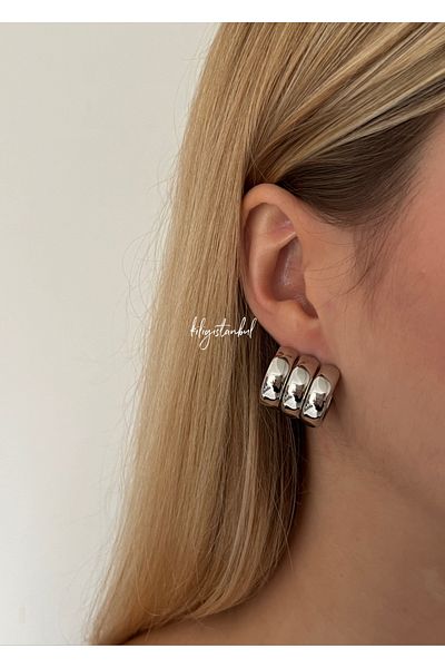 KİLİGİSTANBUL 3 PIPE EARRINGS 2.50 CM