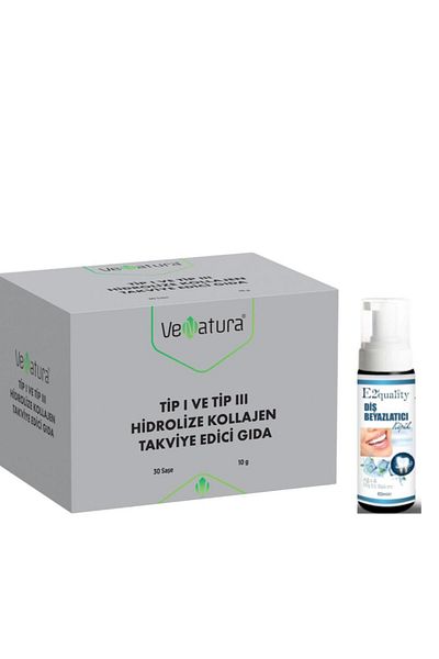 VeNatura Type I and Type Iii Hydrolyzed Collagen 30 Sachets - Teeth Whitening Foam Gift