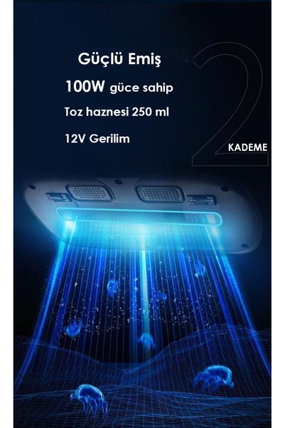 AFM tech Şarjlı UV-C Işınlı 100W akar temizleme el süpürgesi