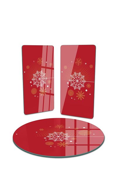 Decovetro Red Round Plate Set of 3 - Glass Presentation Service