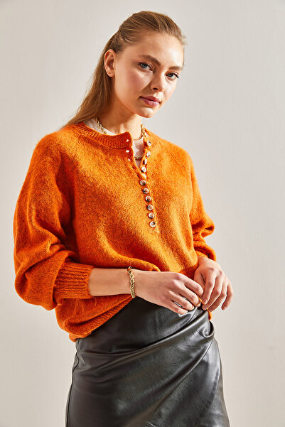 Bianco Lucci Pulover tricotat cu 11 nasturi cu dungi Charmed pentru damă