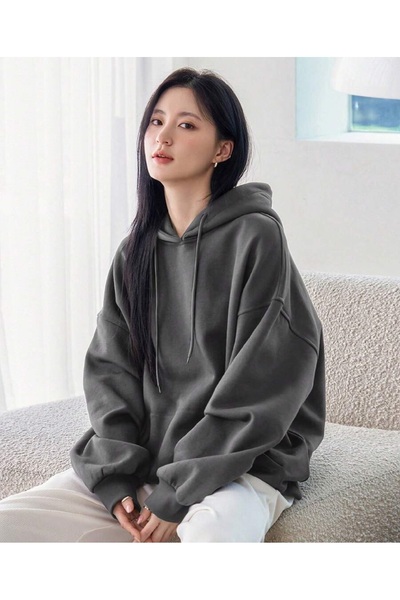 Tarzsokak Unisex Oversize kroj Sa kapuljačom Dukserica Siva