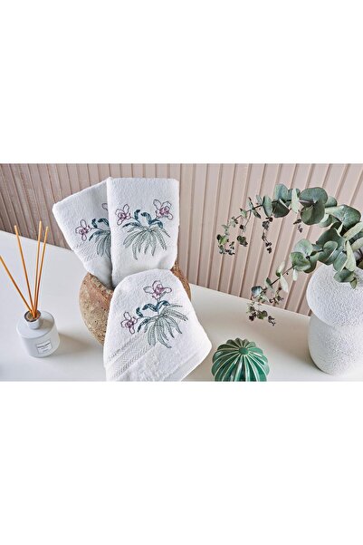 Marie Claire Micro Orchide 3-Piece Napkin Set - Off-White
