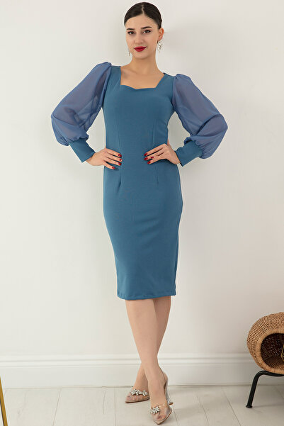 PULLIMM Rochie din șifon cu mâneci 13389