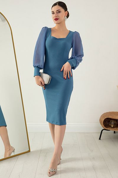PULLIMM Rochie din șifon cu mâneci 13389