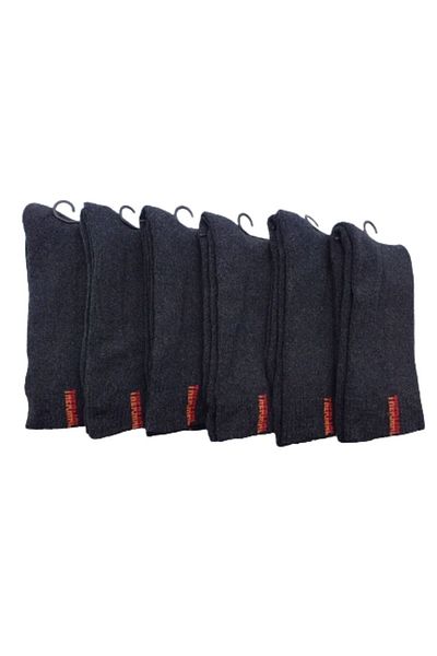 AXE SPORTSWEAR Men's Anthracite 6-Piece Winter Thick Cotton Thermal Long Terry Socks