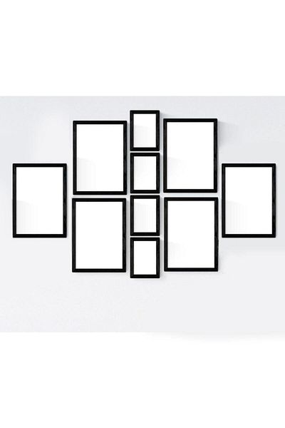 AS TİCARET Black Frame Set Mixed Size 6pcs A4(21*30) 4pcs (13*18) Set