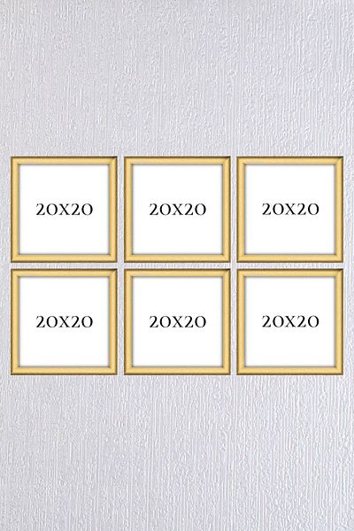 AS TİCARET Gold Frame Set 6 Pieces 20x20