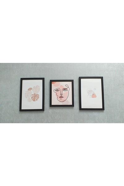 AS TİCARET 21*30 21*30 20*20 Sizes 3 Pieces Decorative Picture Framed