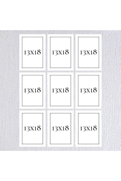 AS TİCARET 9 Pieces White 13x18 Frame (Without Poster) - Bos1018