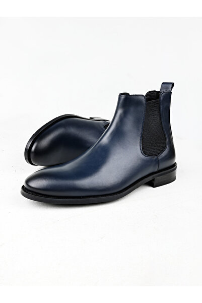 İBAY Ibay Chelsea Erkek Lacivert Hakiki Deri Bot