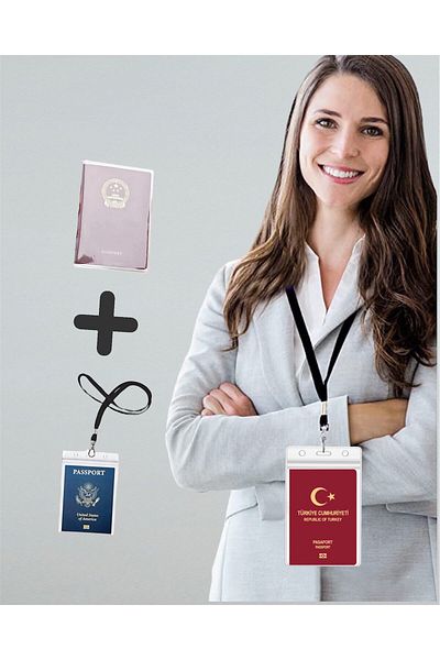 Gempo 2 Piece Travel Set Transparent Passport Cover & Lockable Waterproof Anti-Loss Strap