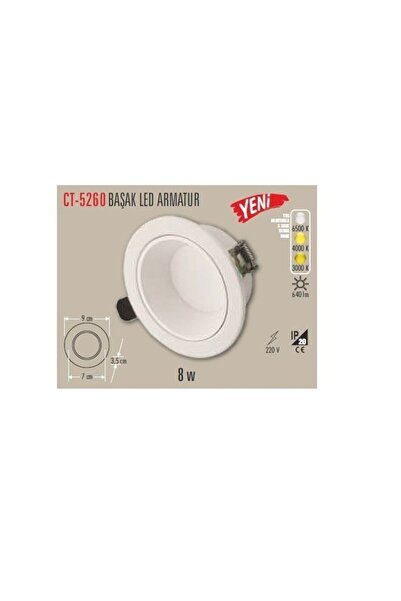 SSEPETLESENE 8 W Sıva Altı Cob Led Beyaz Kasa Spot Gömme Tavan Armatürü 3 Ren...