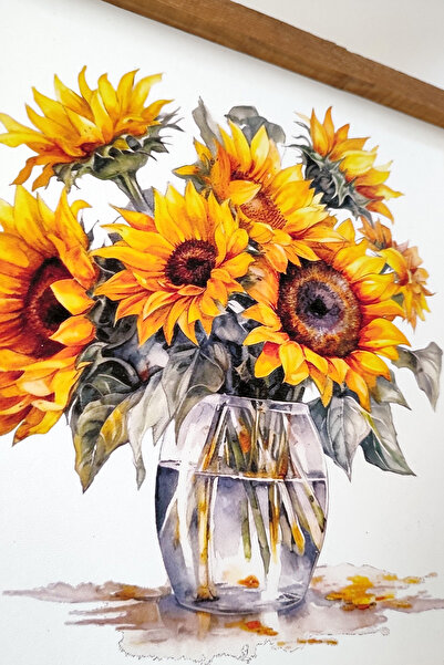 Wooden Factory Moonflower Flower in a Wooden Framed Pot Uv Printed Mdf Painting