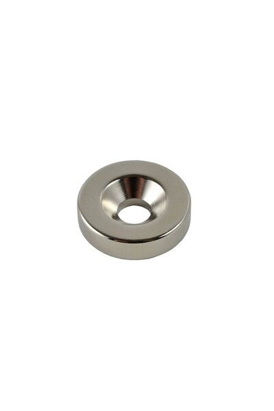 Hdg 1 Adet Havşa Delikli, Neodyum Mıknatıs, 20mm X 5mm Delik Çapı : 10/5 mm Süper Güçlü Mıknatıs