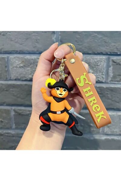 BENİMOLMALI Çizmeli kedi, silikon anahtarlık oyuncak ev dekor anahtarlık bebe...