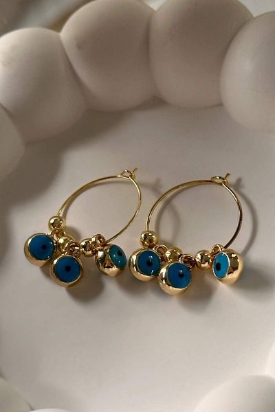 Trendy Butik ثلاثة أقراط عين الشر