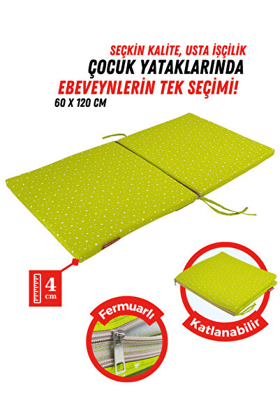 XPERMATE Katlanır Sünger Yatak, Katlanır Yer Minderi, Çocuk Yer Minderi, Beşik Süngeri 60x120 Yeşil