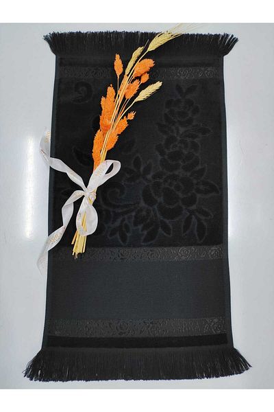 sarra 30x50 кърпа с ресни от етамин - черна