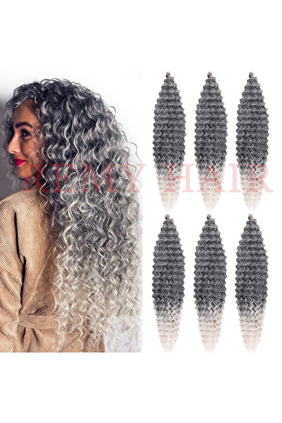 8 Kadına Dair Herşey Afro Örgüsü Saç - Gri Ombreli 100gr.
