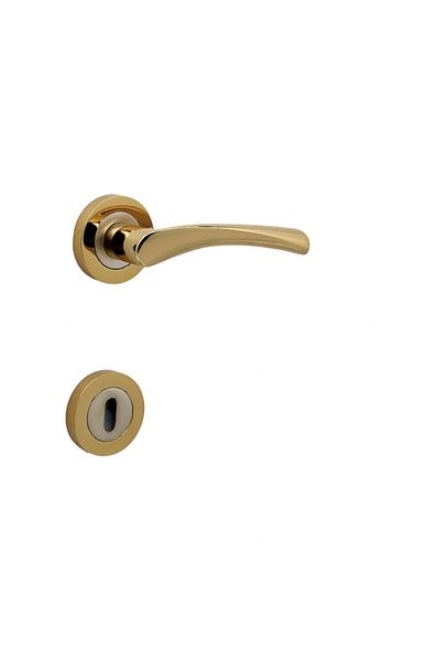 KOLDOOR Bravo Satin Albirifin Room Door Handle with Rosette 2 Sets