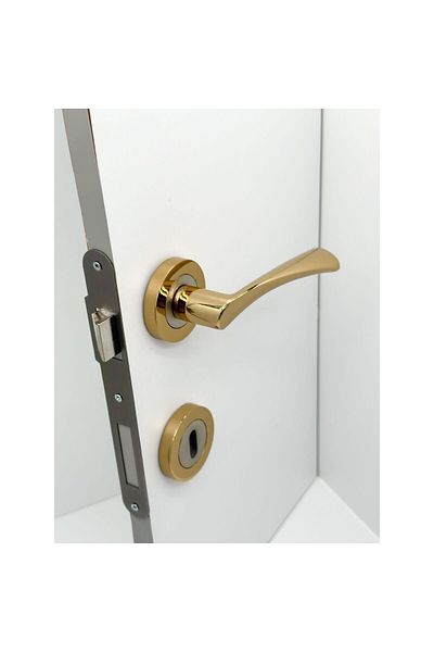 KOLDOOR Bravo Satin Albirifin Room Door Handle with Rosette 3 Sets