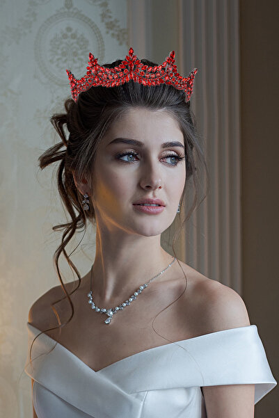 Limelia Kristal Taşlı Parlak Gelin Prenses Tacı Kına Gecesi için Kraliçe Tacı...