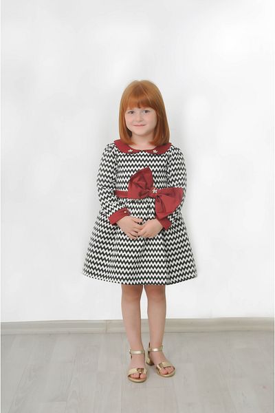 Filizdens Kids Rochie pentru fete Rochie cu imprimeu picioare de corb Rochie cu fundita Rochie casual