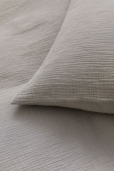 Anne Sesi Multi Muslin Pillowcase 100% Organic Cotton, 50x70 Cm (DOVE GRAY)