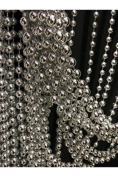 özdeğer home Door Curtain 75x180 Metallic Silver Color Door Decoration 2.5 Cm Spacing Plastic Chain Curtain