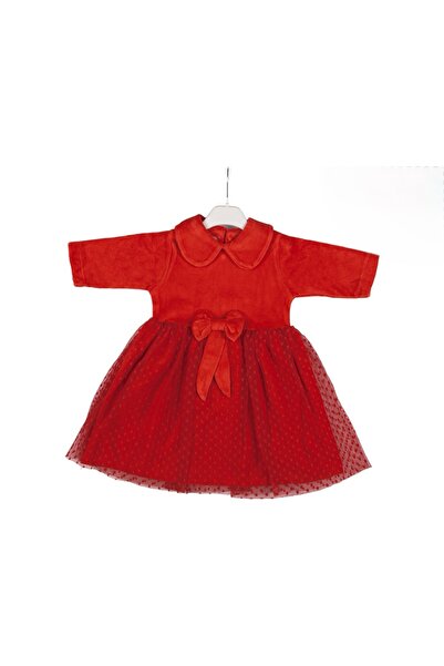 DKBAB TÜLLÜ KADİFE KIZ BEBEK ÇOCUK ELBİSE
